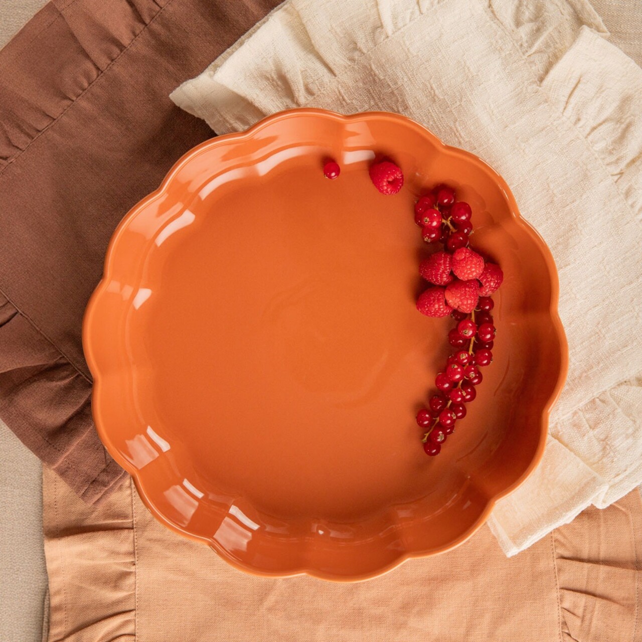 Vas de copt Brisa, Homla, 27x6.5 cm, ceramica, portocaliu - imagine 7